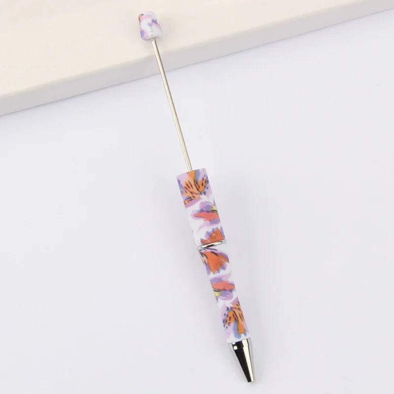 Printed Bead Pen Creative Cow and Tiger Pattern Ballpoint Pen | DIY Beadable Pen Craft Gift Idea