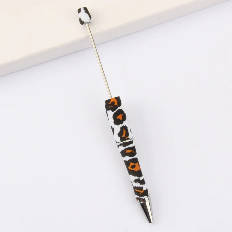 Printed Bead Pen Creative Cow and Tiger Pattern Ballpoint Pen | DIY Beadable Pen Craft Gift Idea