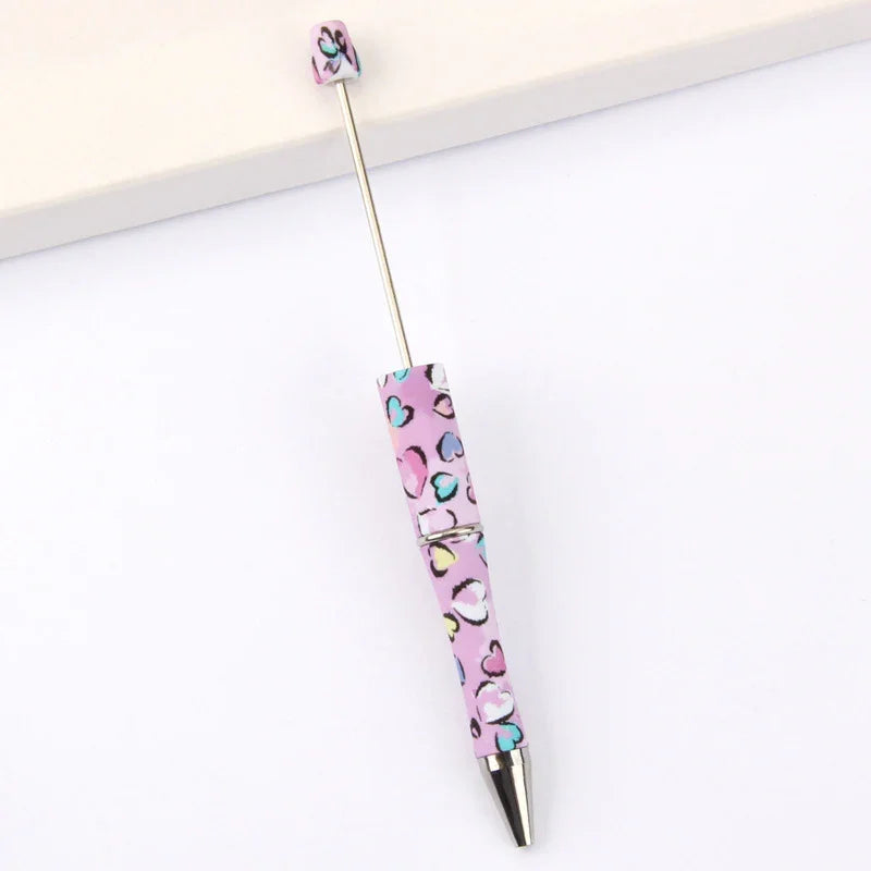 Printed Bead Pen Creative Cow and Tiger Pattern Ballpoint Pen | DIY Beadable Pen Craft Gift Idea