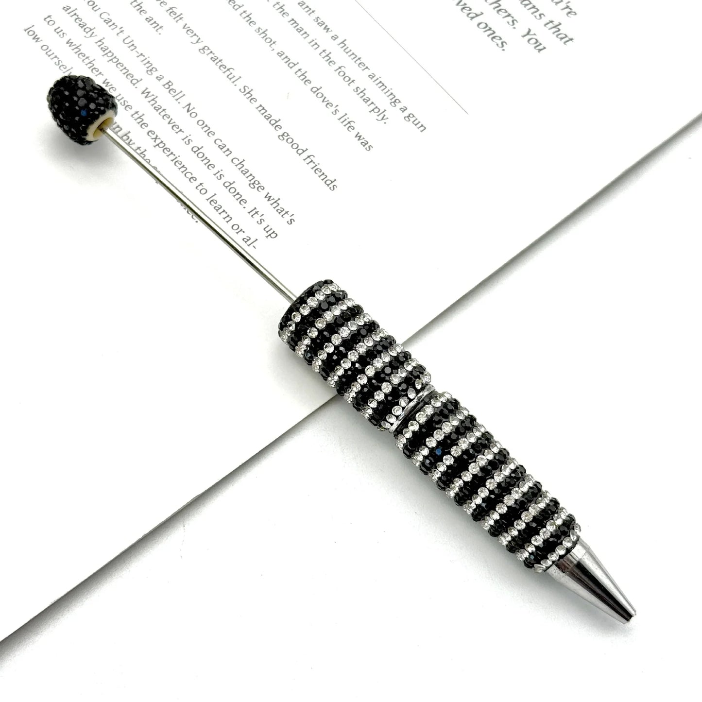 Striped diamond bead pen Fun rotating full diamond cute Beadable-pens