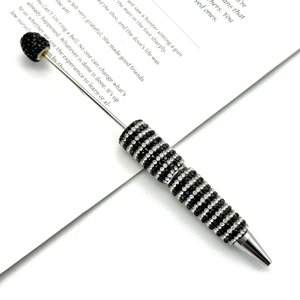 Striped diamond bead pen Fun rotating full diamond cute Beadable-pens | DIY Beadable Pen Craft Gift Idea