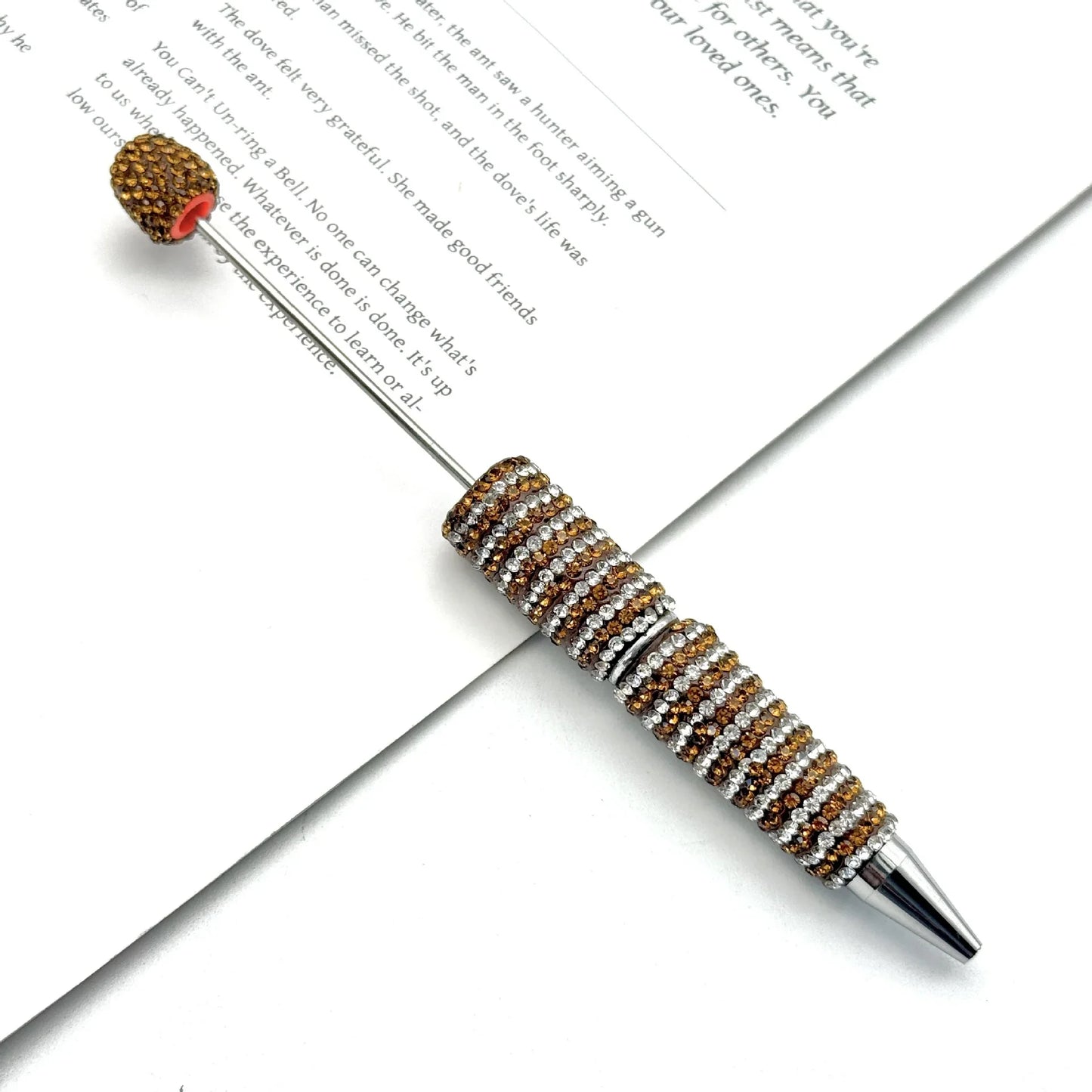 Striped diamond bead pen Fun rotating full diamond cute Beadable-pens