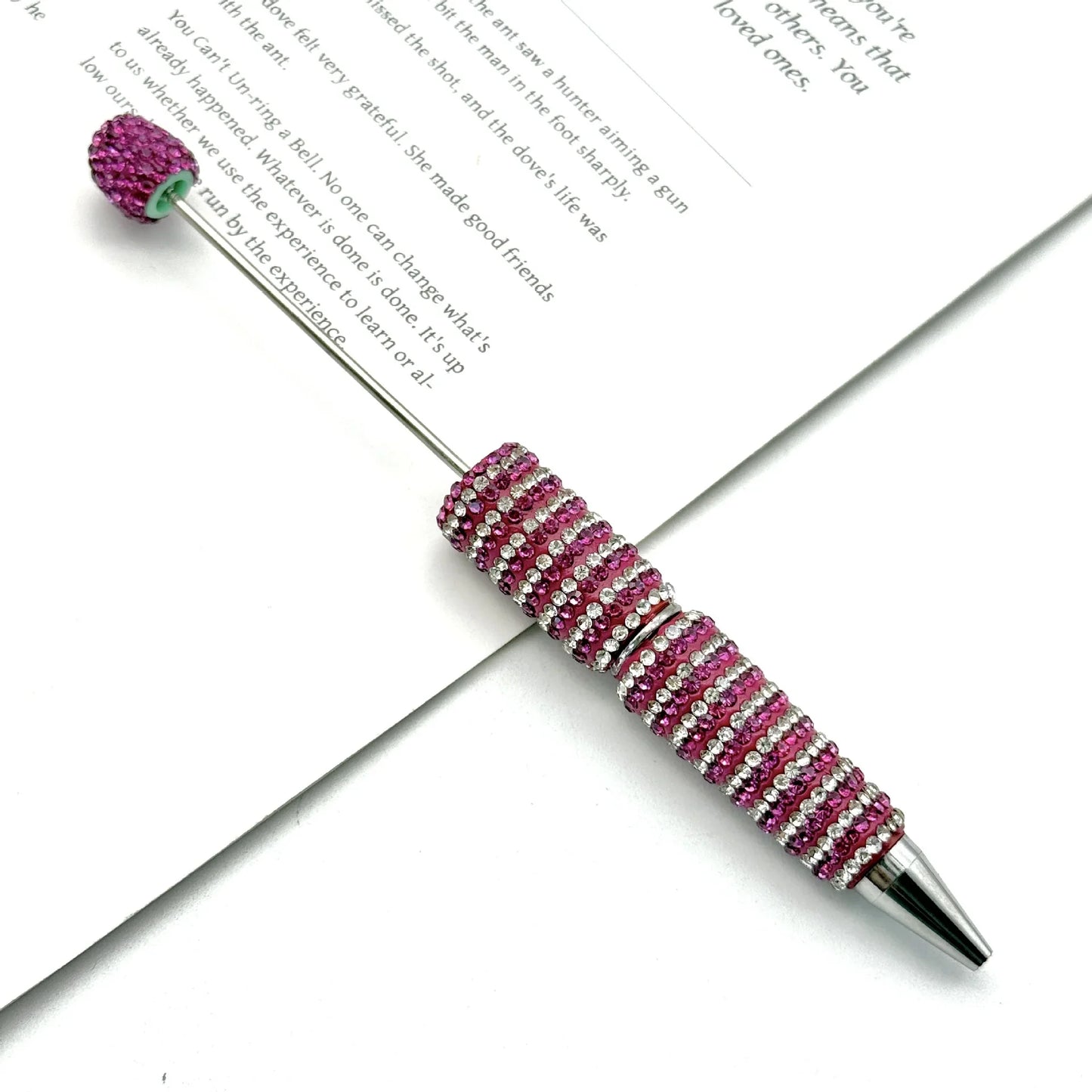 Striped diamond bead pen Fun rotating full diamond cute Beadable-pens