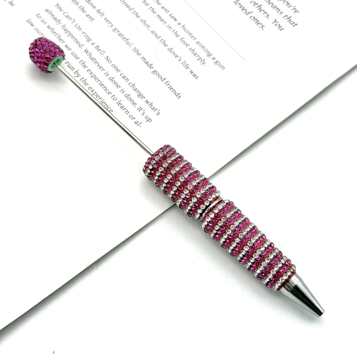 Striped diamond bead pen Fun rotating full diamond cute Beadable-pens | DIY Beadable Pen Craft Gift Idea