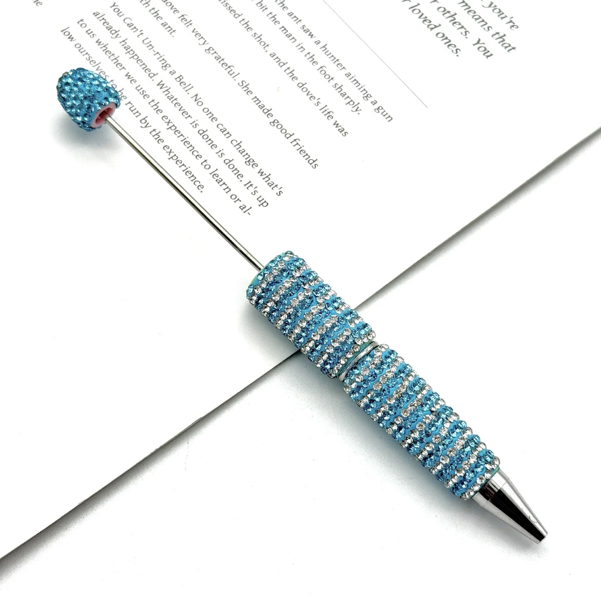 Striped diamond bead pen Fun rotating full diamond cute Beadable-pens | DIY Beadable Pen Craft Gift Idea