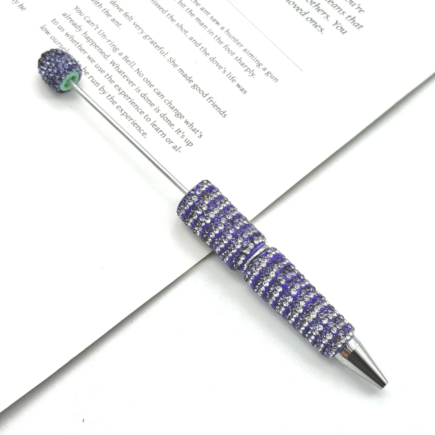 Striped diamond bead pen Fun rotating full diamond cute Beadable-pens