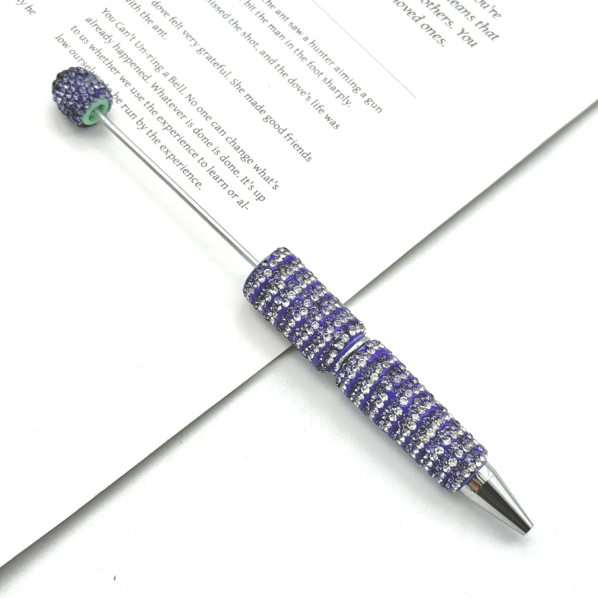 Striped diamond bead pen Fun rotating full diamond cute Beadable-pens | DIY Beadable Pen Craft Gift Idea