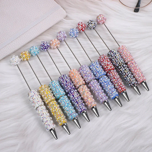 Pearl-encrusted diamond ballpoint pen