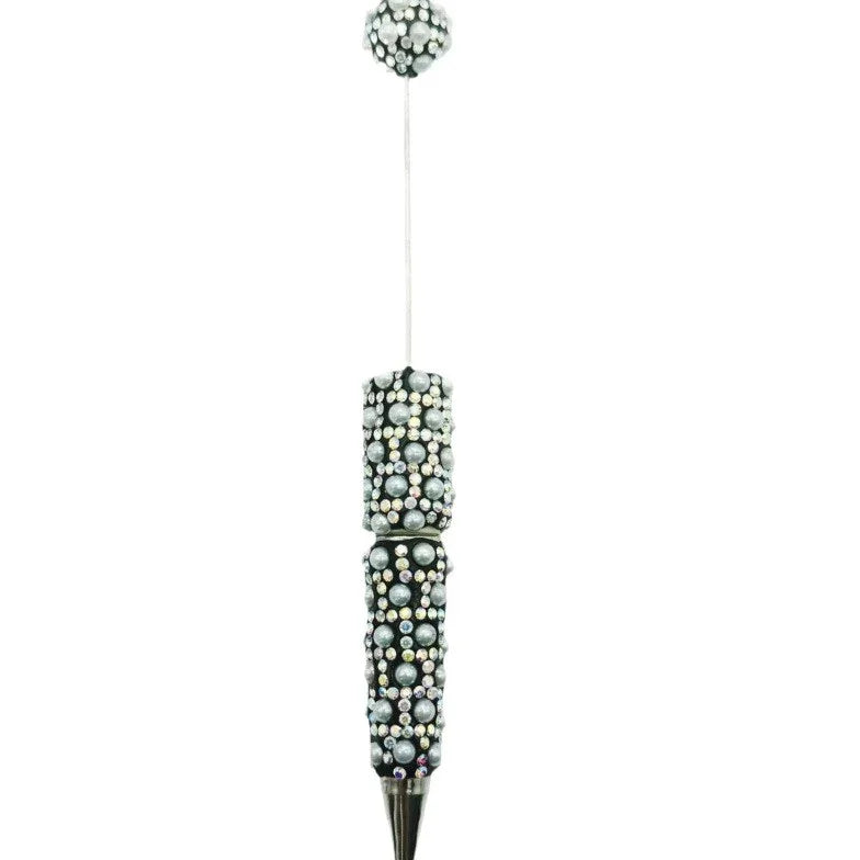 Pearl-encrusted diamond ballpoint pen | DIY Beadable Pen Craft Gift Idea