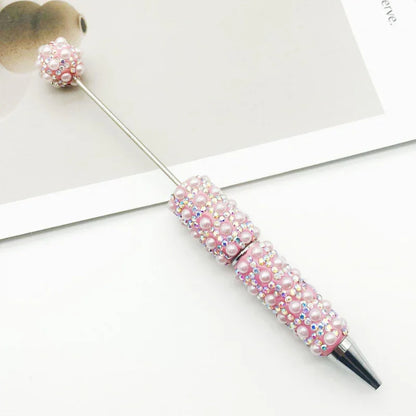 Pearl-encrusted diamond ballpoint pen