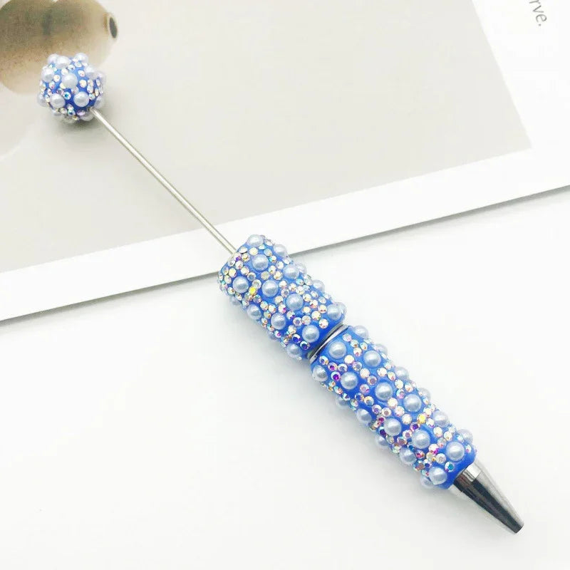 Pearl-encrusted diamond ballpoint pen | DIY Beadable Pen Craft Gift Idea