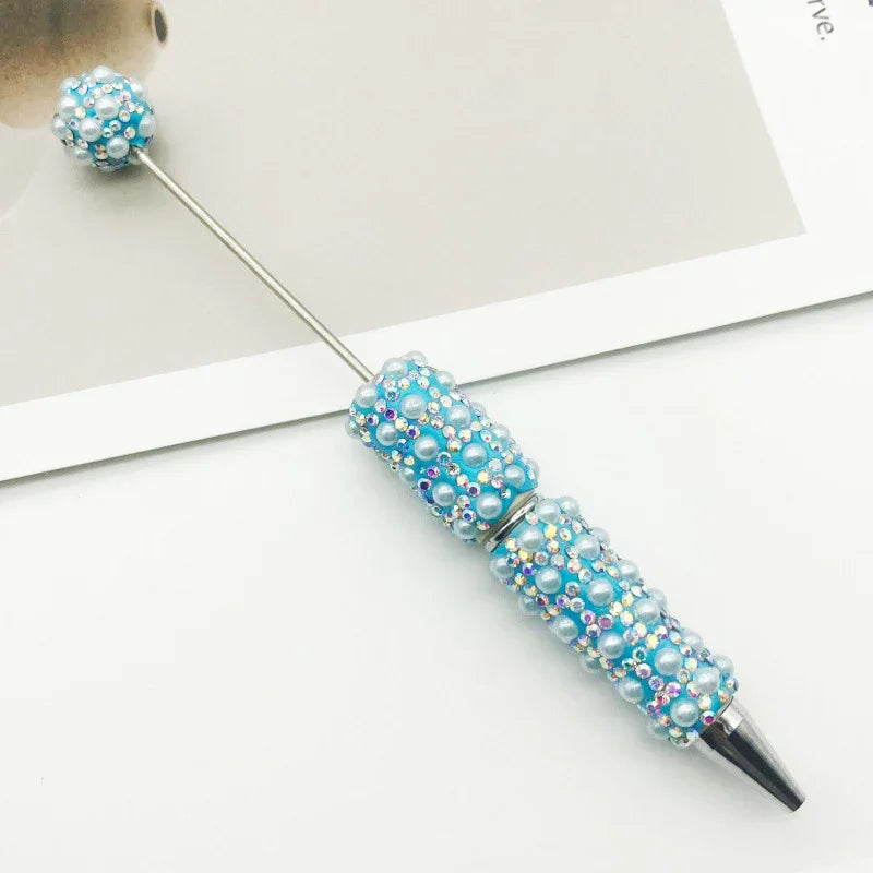 Pearl-encrusted diamond ballpoint pen | DIY Beadable Pen Craft Gift Idea