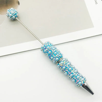 Pearl-encrusted diamond ballpoint pen