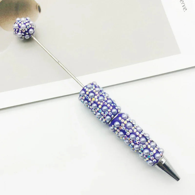 Pearl-encrusted diamond ballpoint pen | DIY Beadable Pen Craft Gift Idea
