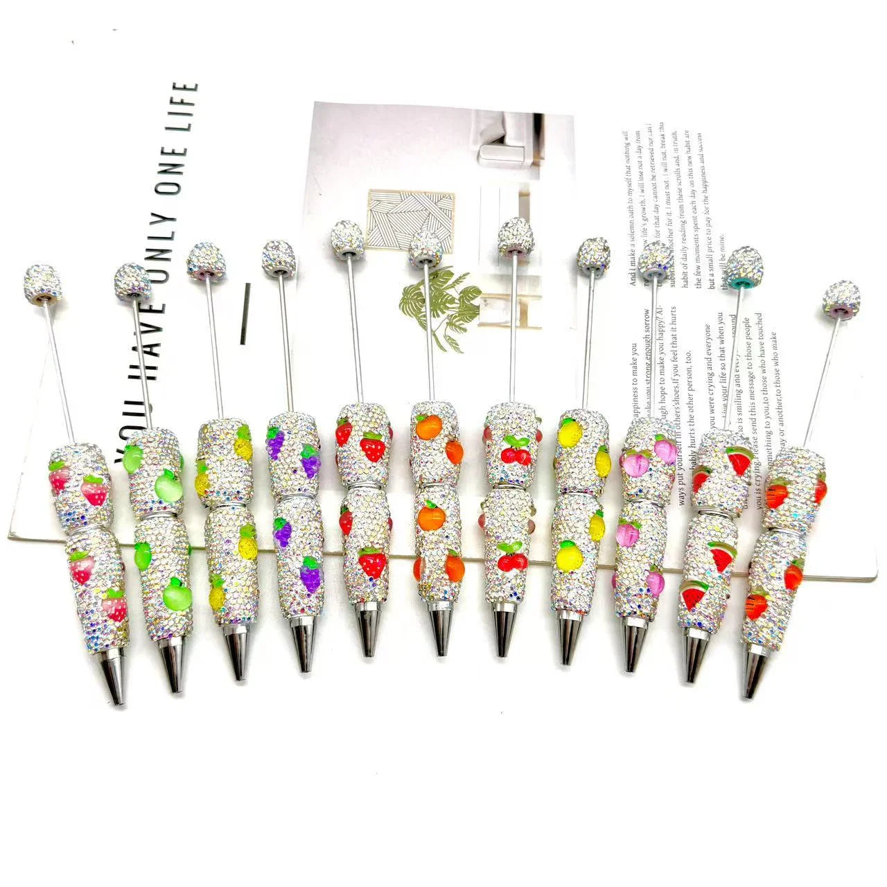 Fruit full diamond ballpoint pen Educational clay full diamond ballpoint pen