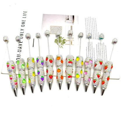 Fruit full diamond ballpoint pen Educational clay full diamond ballpoint pen