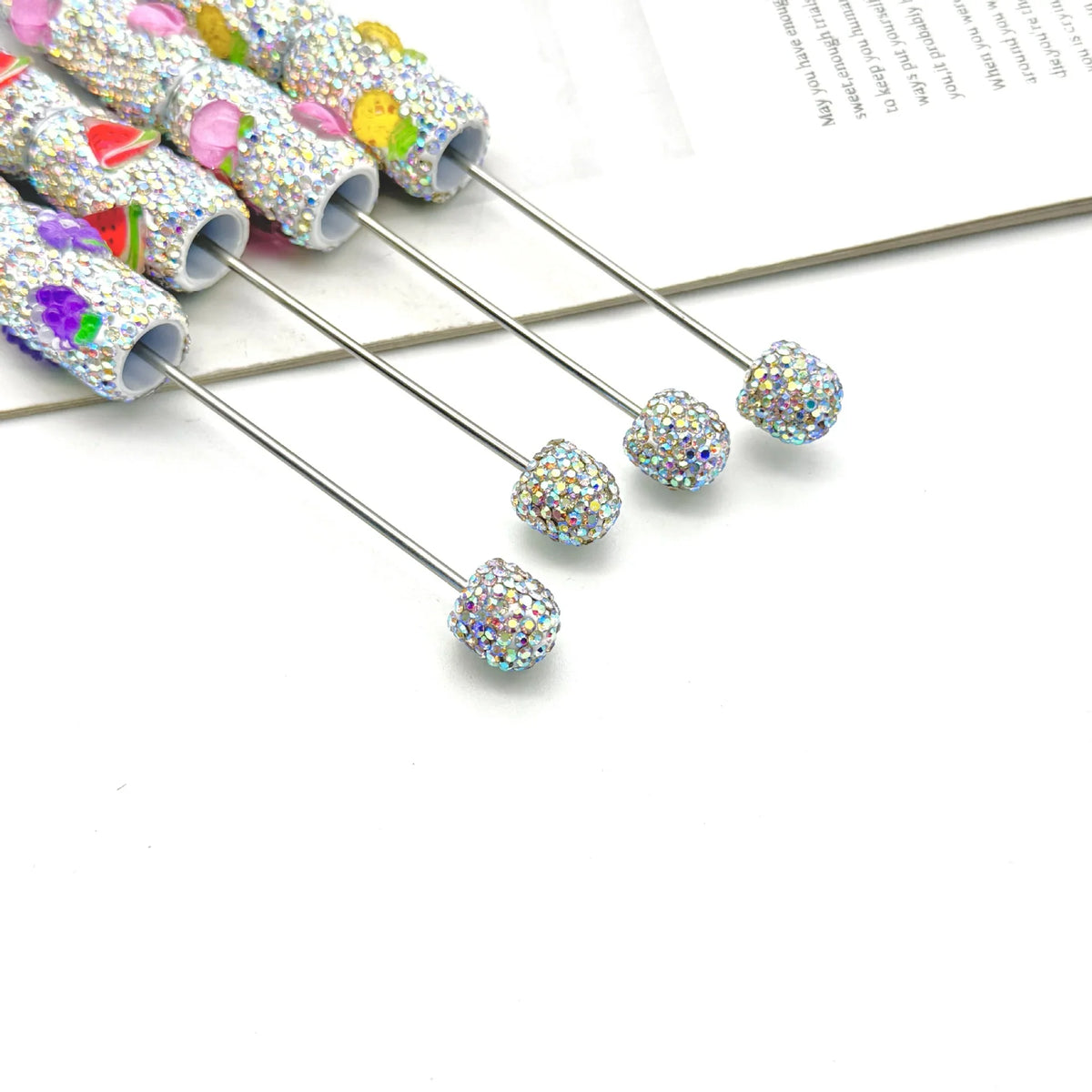 Fruit full diamond ballpoint pen Educational clay full diamond ballpoint pen | DIY Beadable Pen Craft Gift Idea
