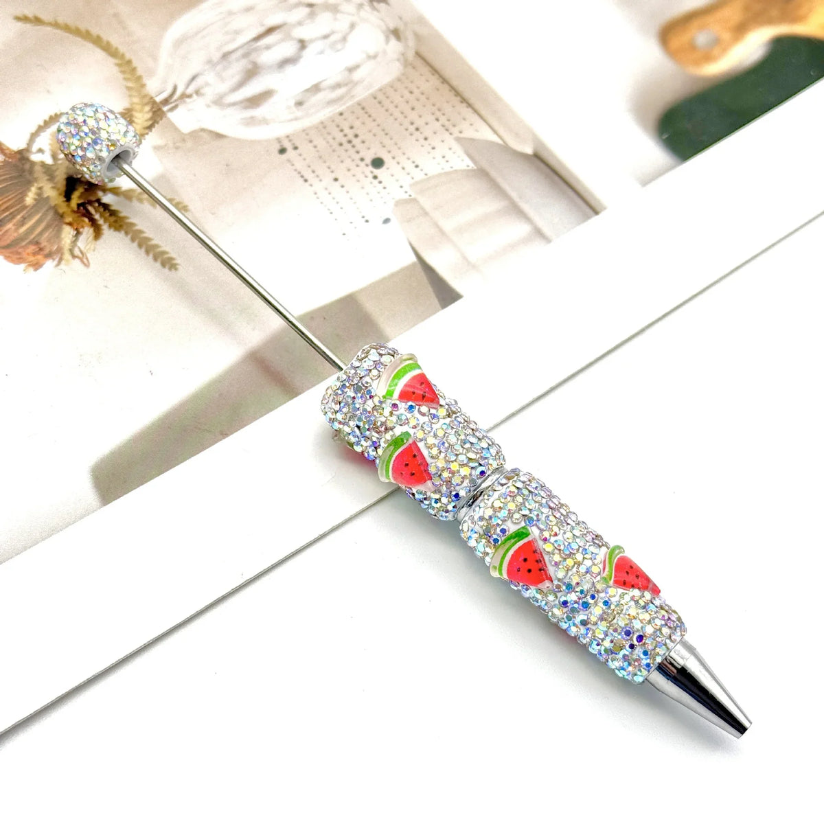 Fruit full diamond ballpoint pen Educational clay full diamond ballpoint pen | DIY Beadable Pen Craft Gift Idea