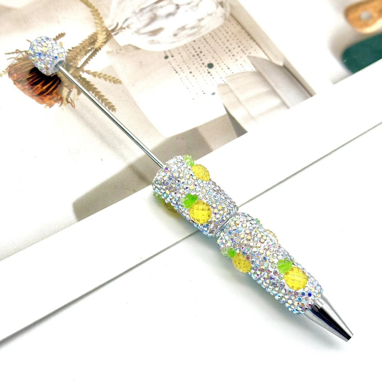 Fruit full diamond ballpoint pen Educational clay full diamond ballpoint pen