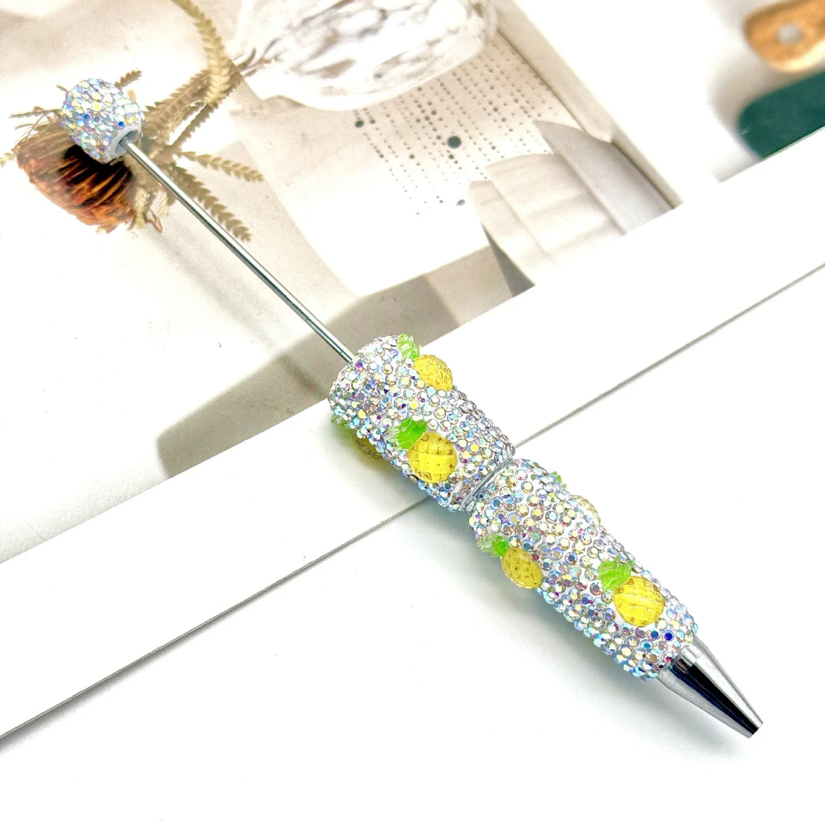 Fruit full diamond ballpoint pen Educational clay full diamond ballpoint pen | DIY Beadable Pen Craft Gift Idea