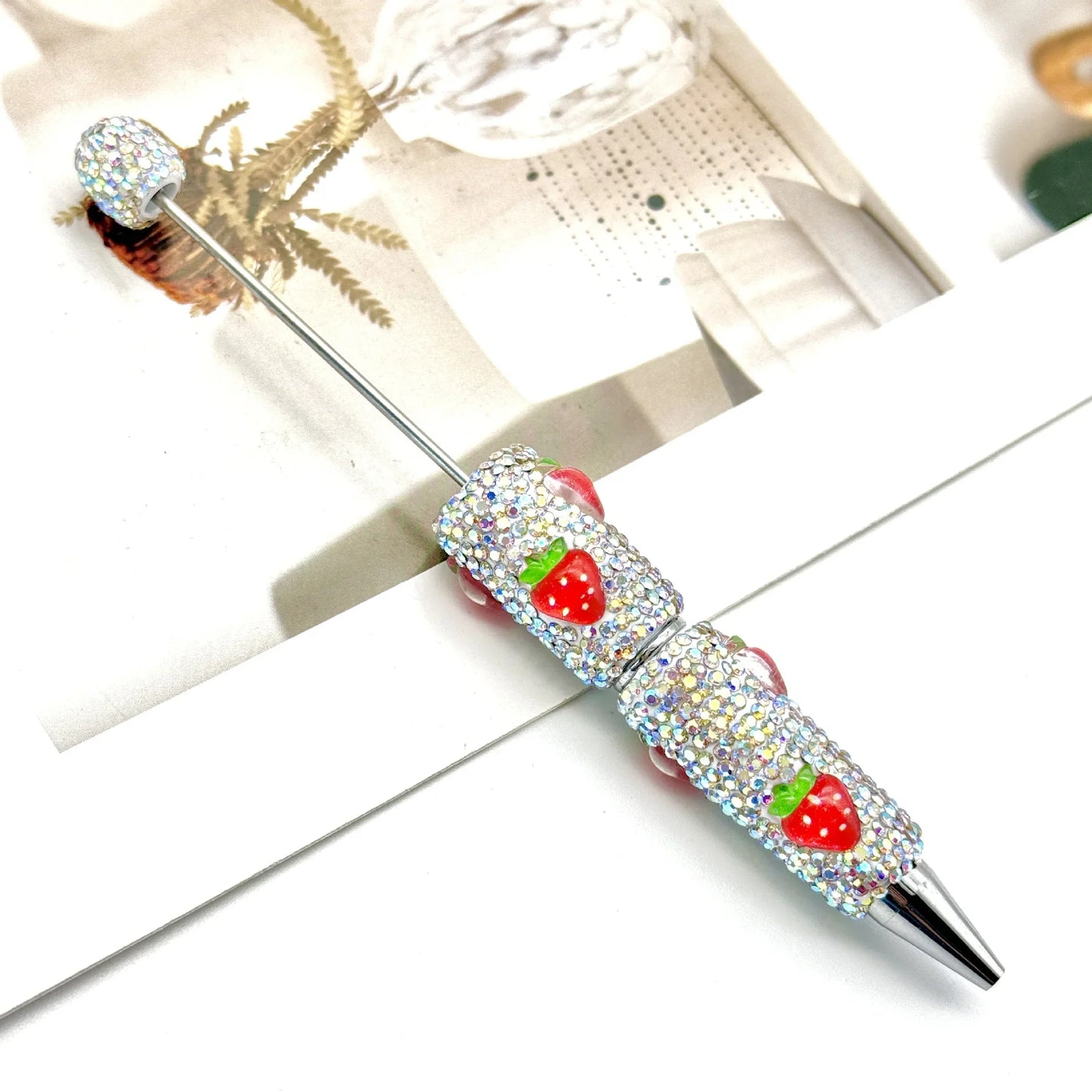Fruit full diamond ballpoint pen Educational clay full diamond ballpoint pen