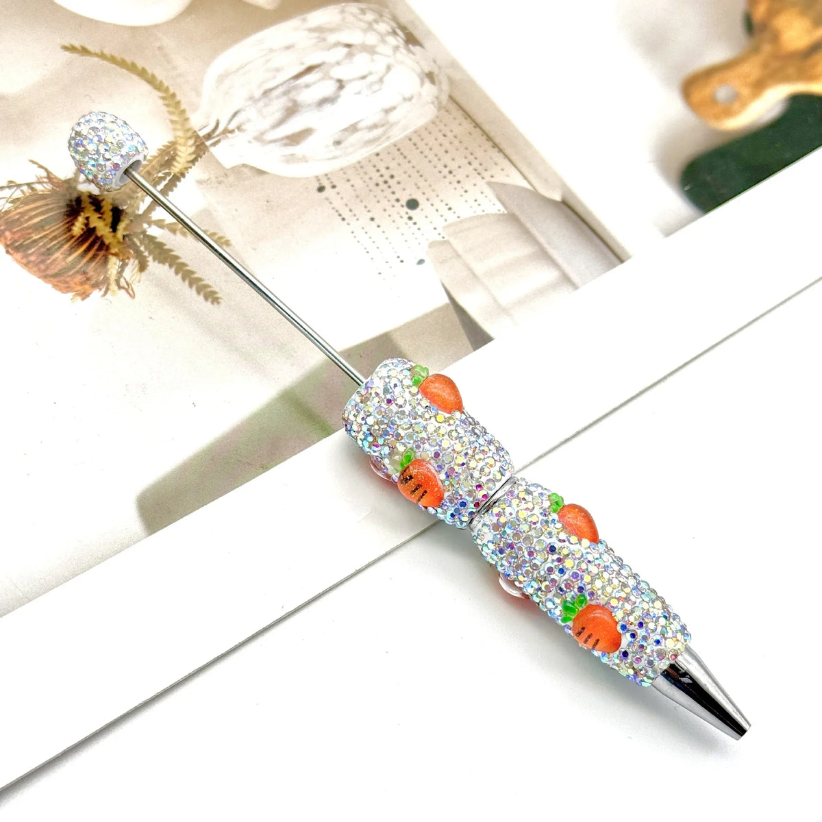 Fruit full diamond ballpoint pen Educational clay full diamond ballpoint pen | DIY Beadable Pen Craft Gift Idea