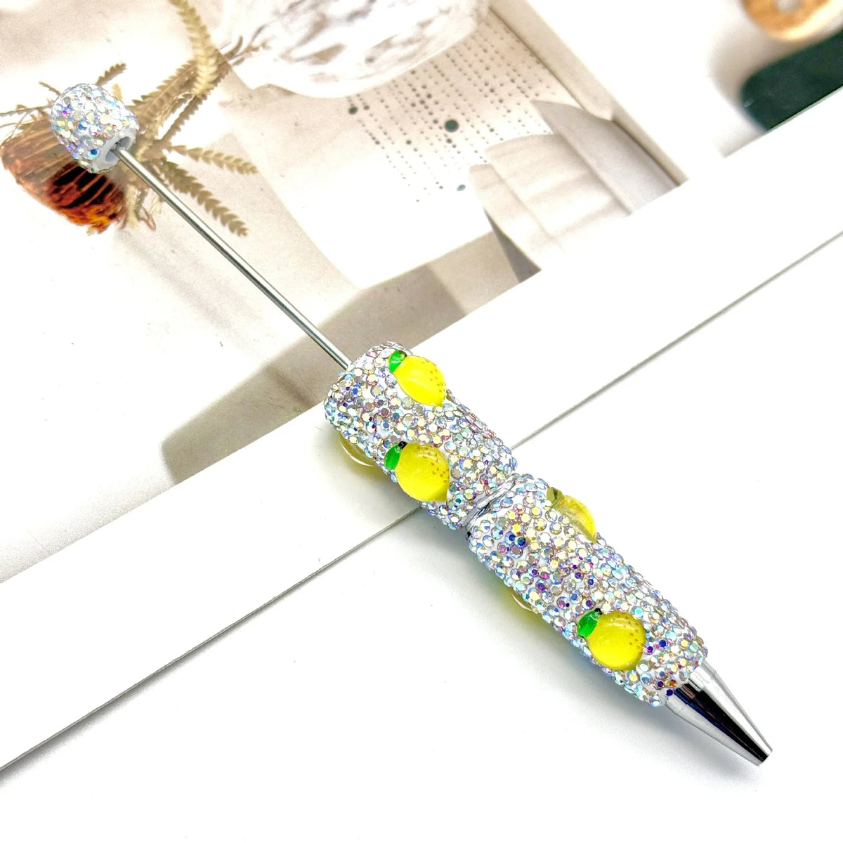 Fruit full diamond ballpoint pen Educational clay full diamond ballpoint pen | DIY Beadable Pen Craft Gift Idea