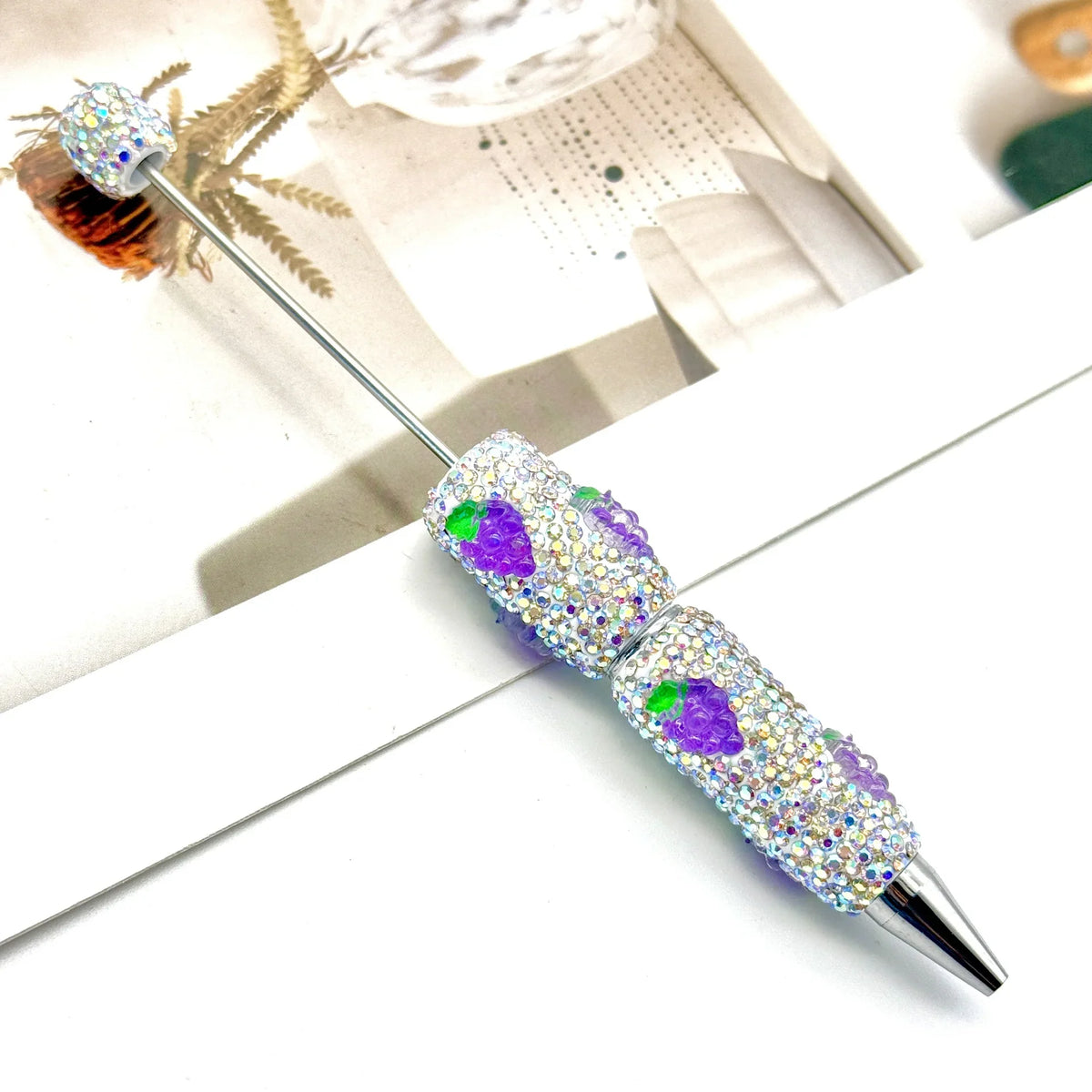 Fruit full diamond ballpoint pen Educational clay full diamond ballpoint pen | DIY Beadable Pen Craft Gift Idea