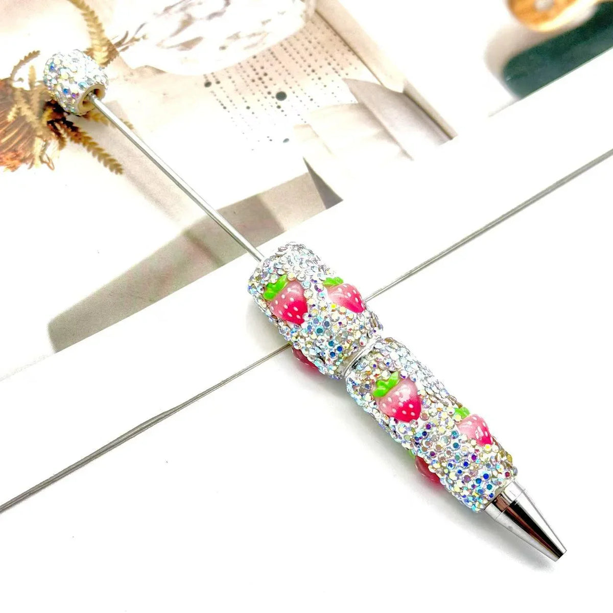 Fruit full diamond ballpoint pen Educational clay full diamond ballpoint pen | DIY Beadable Pen Craft Gift Idea