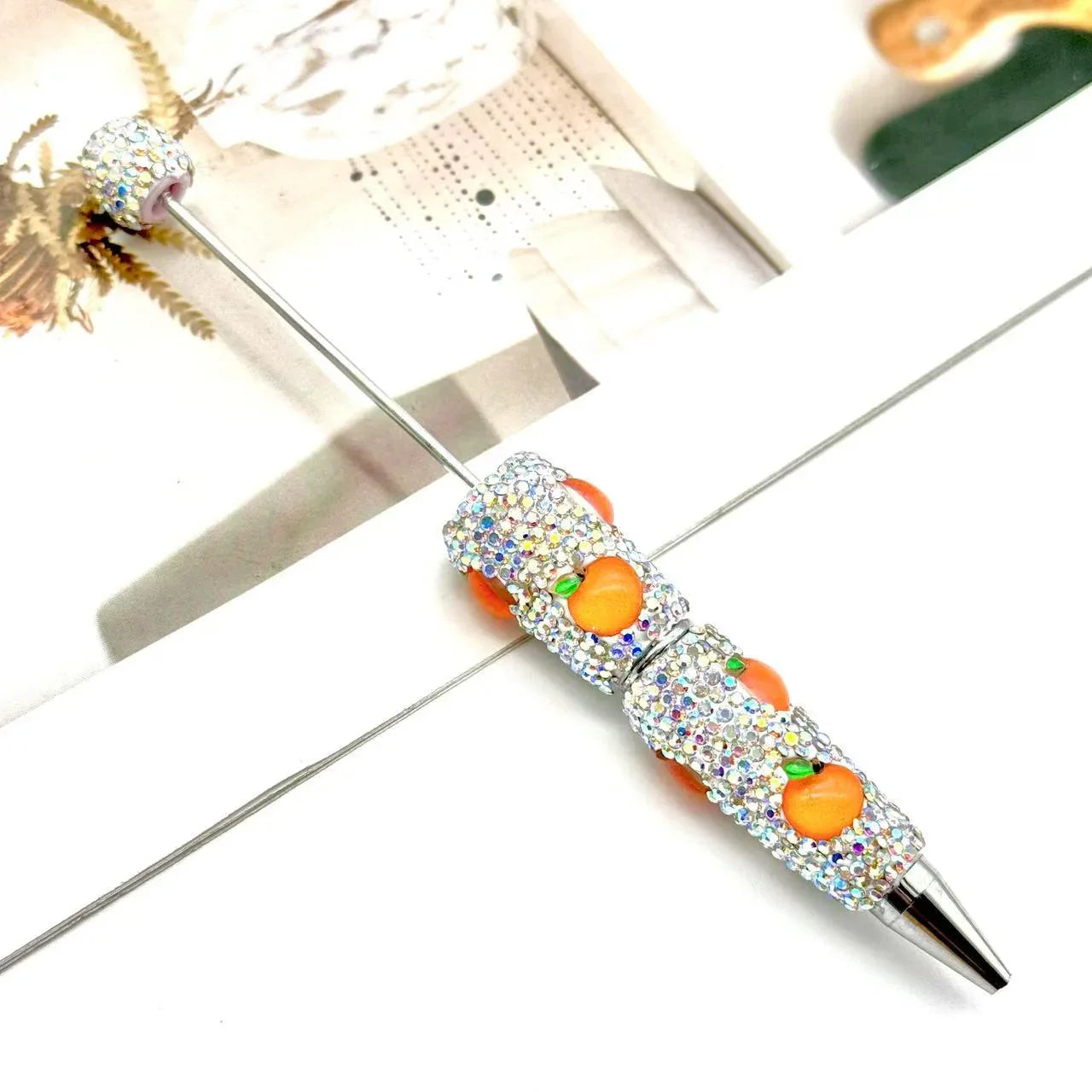 Fruit full diamond ballpoint pen Educational clay full diamond ballpoint pen