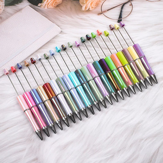Colorful bead pen, colorful gift pen, rotating plastic ballpoint pen