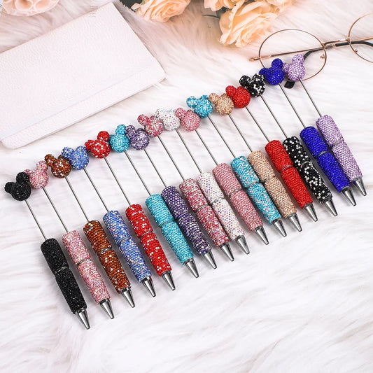 Mickey Mouse head full diamond bead pen Creative cartoon beaded diamond ballpoint pen