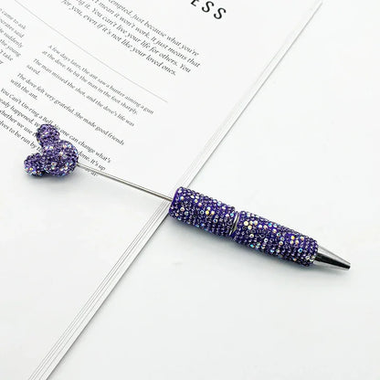 Mickey Mouse head full diamond bead pen Creative cartoon beaded diamond ballpoint pen