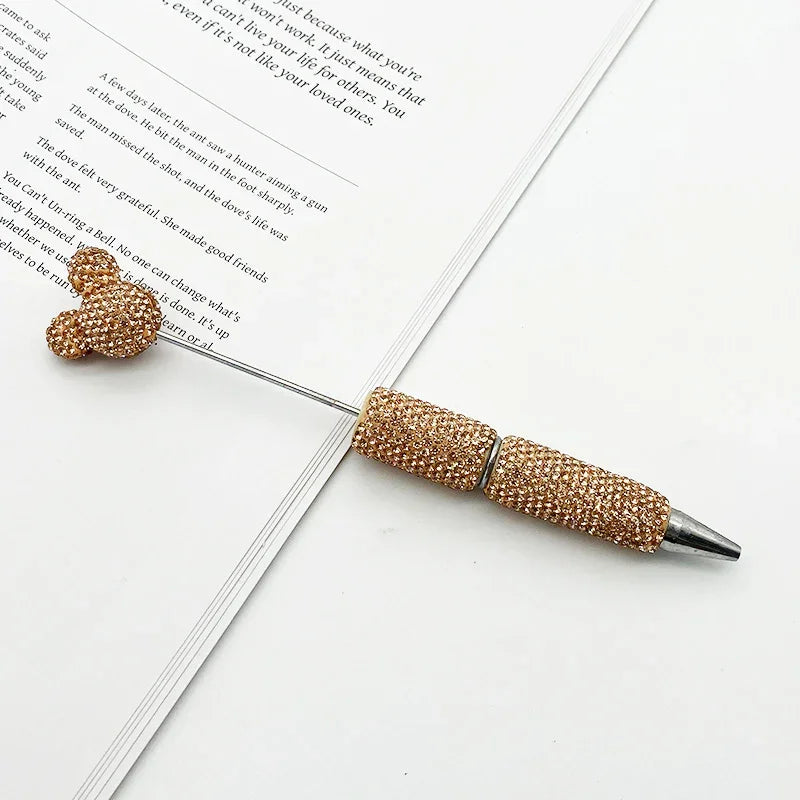 Mickey Mouse head full diamond bead pen Creative cartoon beaded diamond ballpoint pen