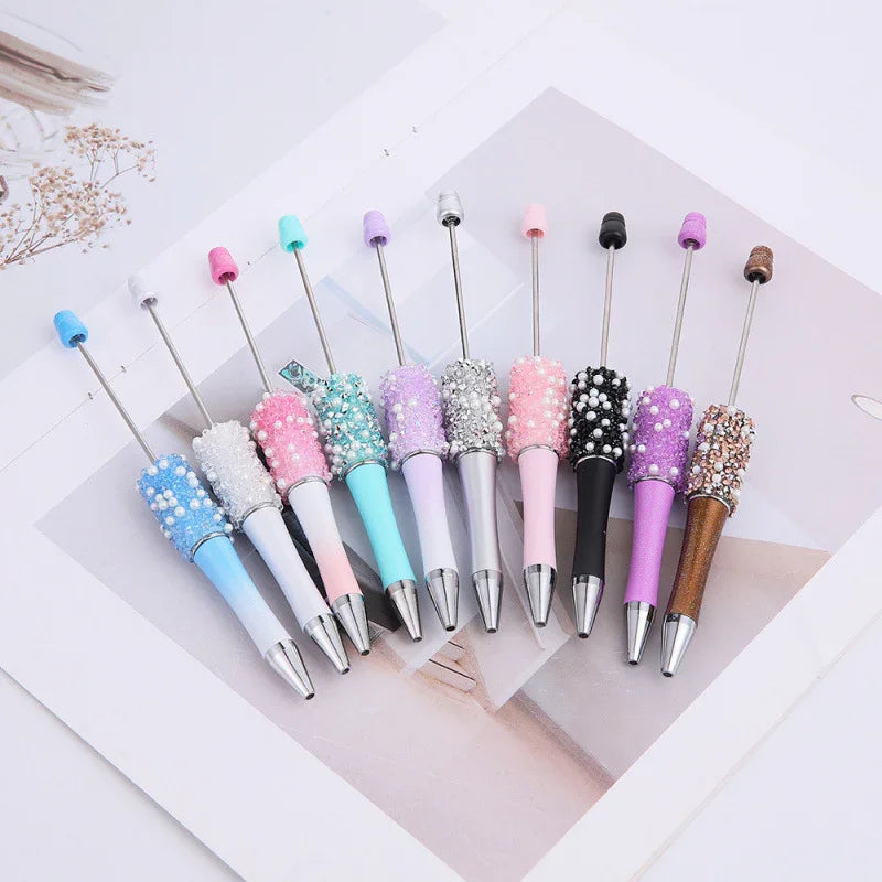 Pearl Starry Sky Bead Pen Educational Sugar Ballpoint Pen | DIY Beadable Pen Craft Gift Idea