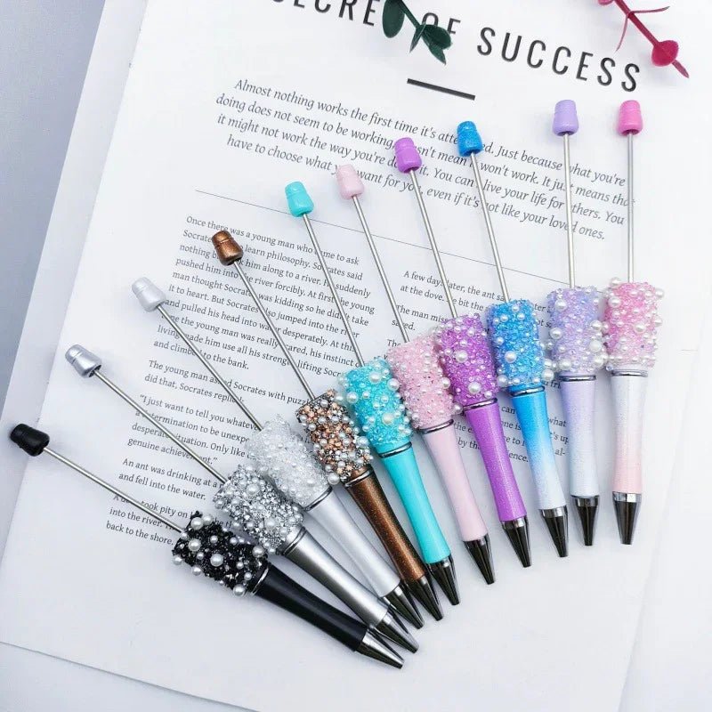 Pearl Starry Sky Bead Pen Educational Sugar Ballpoint Pen | DIY Beadable Pen Craft Gift Idea