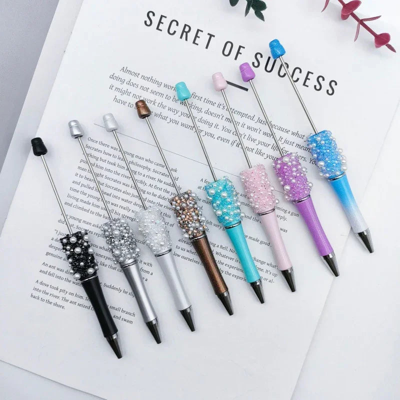 Pearl Starry Sky Bead Pen Educational Sugar Ballpoint Pen | DIY Beadable Pen Craft Gift Idea