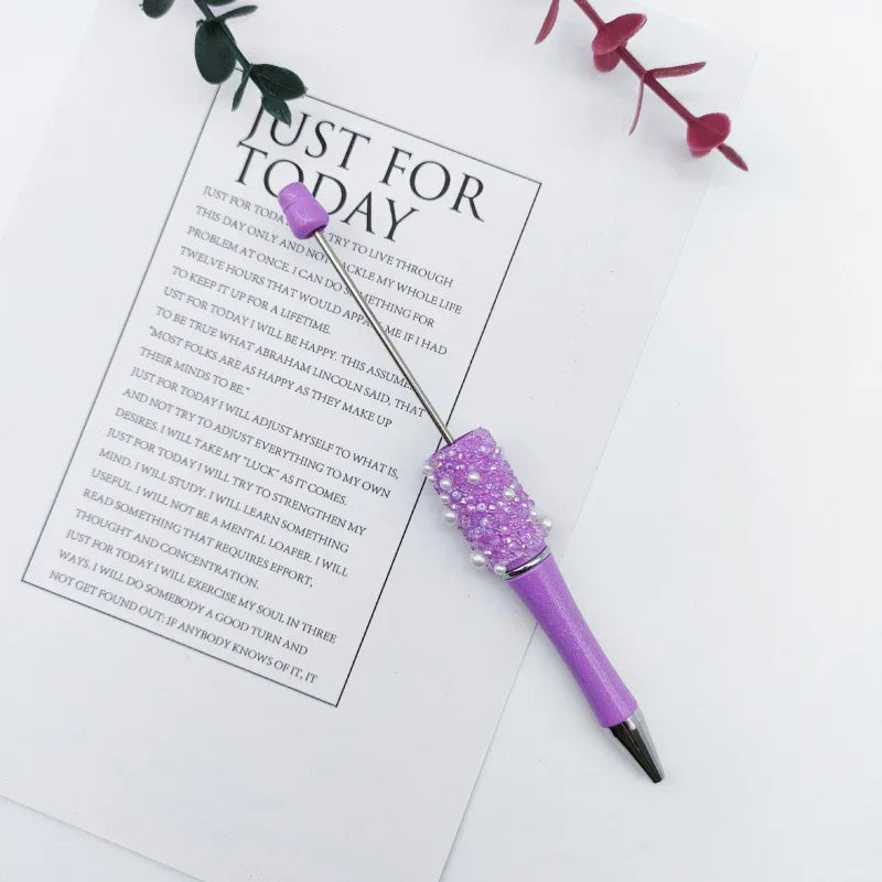 Pearl Starry Sky Bead Pen Educational Sugar Ballpoint Pen | DIY Beadable Pen Craft Gift Idea