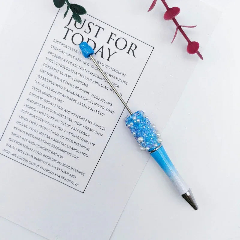 Pearl Starry Sky Bead Pen Educational Sugar Ballpoint Pen | DIY Beadable Pen Craft Gift Idea