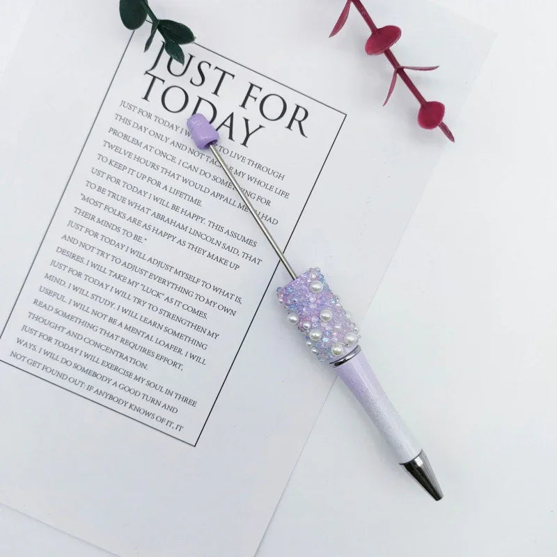 Pearl Starry Sky Bead Pen Educational Sugar Ballpoint Pen | DIY Beadable Pen Craft Gift Idea
