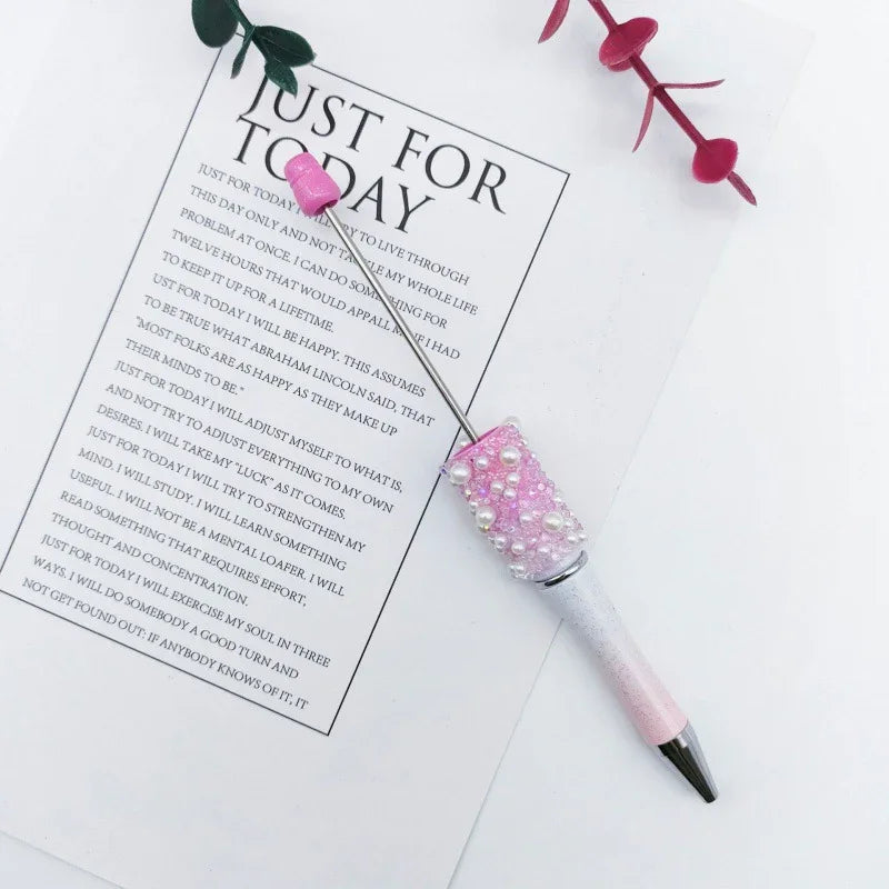 Pearl Starry Sky Bead Pen Educational Sugar Ballpoint Pen | DIY Beadable Pen Craft Gift Idea