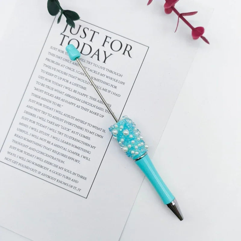 Pearl Starry Sky Bead Pen Educational Sugar Ballpoint Pen | DIY Beadable Pen Craft Gift Idea