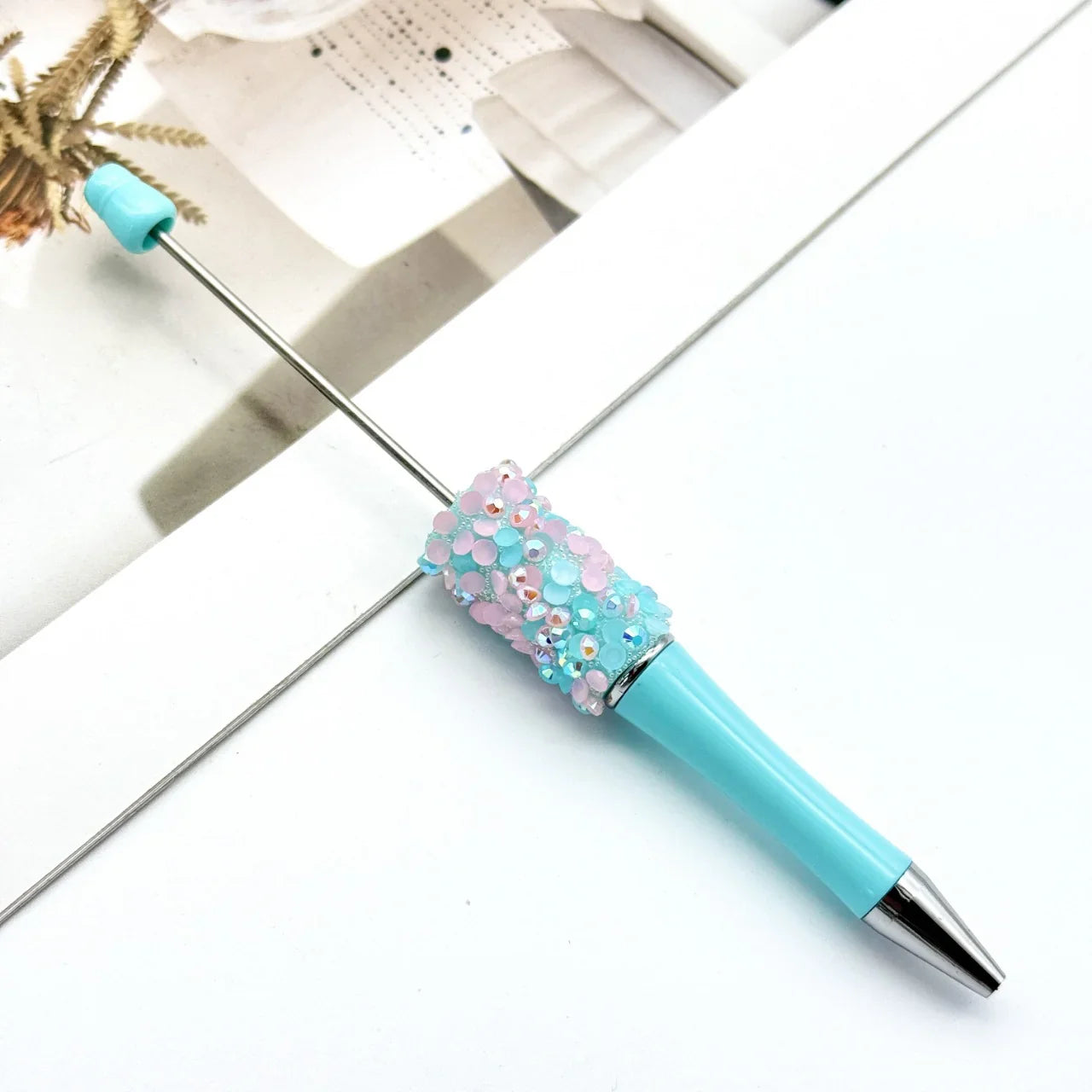 Sequin bead pen ins colorful resin ballpoint pen