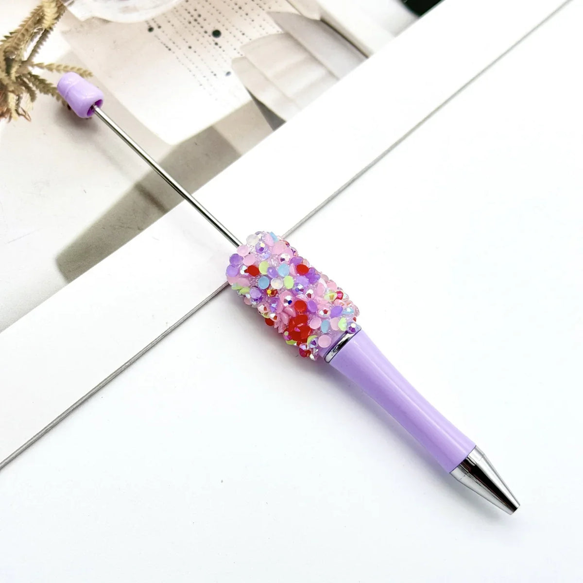 Sequin bead pen ins colorful resin ballpoint pen | DIY Beadable Pen Craft Gift Idea