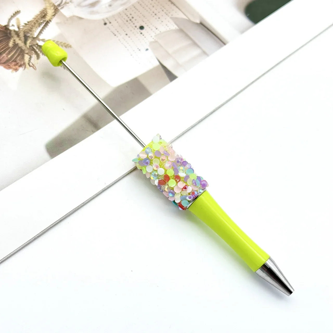Sequin bead pen ins colorful resin ballpoint pen