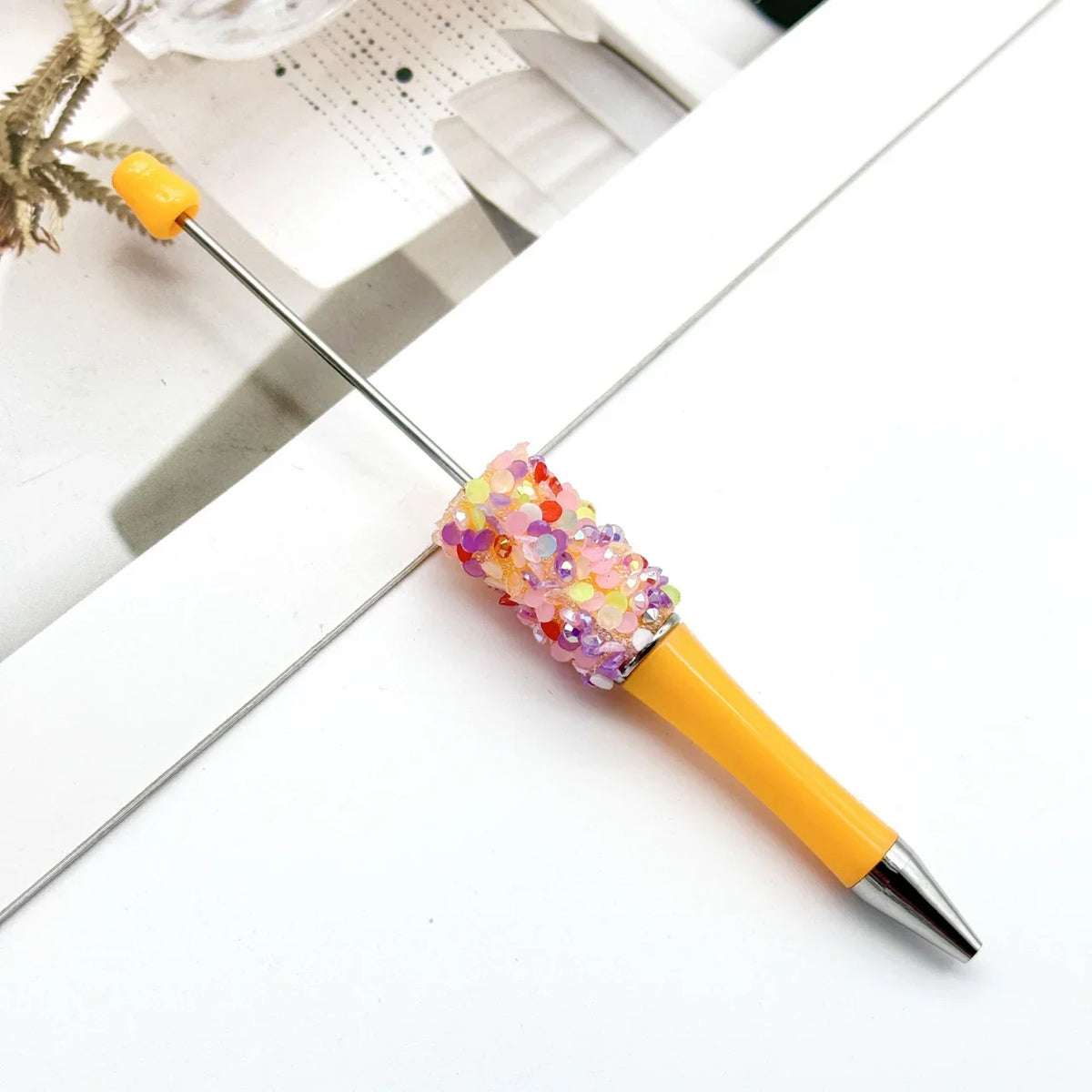 Sequin bead pen ins colorful resin ballpoint pen | DIY Beadable Pen Craft Gift Idea