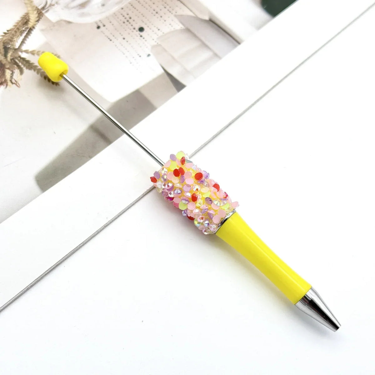 Sequin bead pen ins colorful resin ballpoint pen | DIY Beadable Pen Craft Gift Idea
