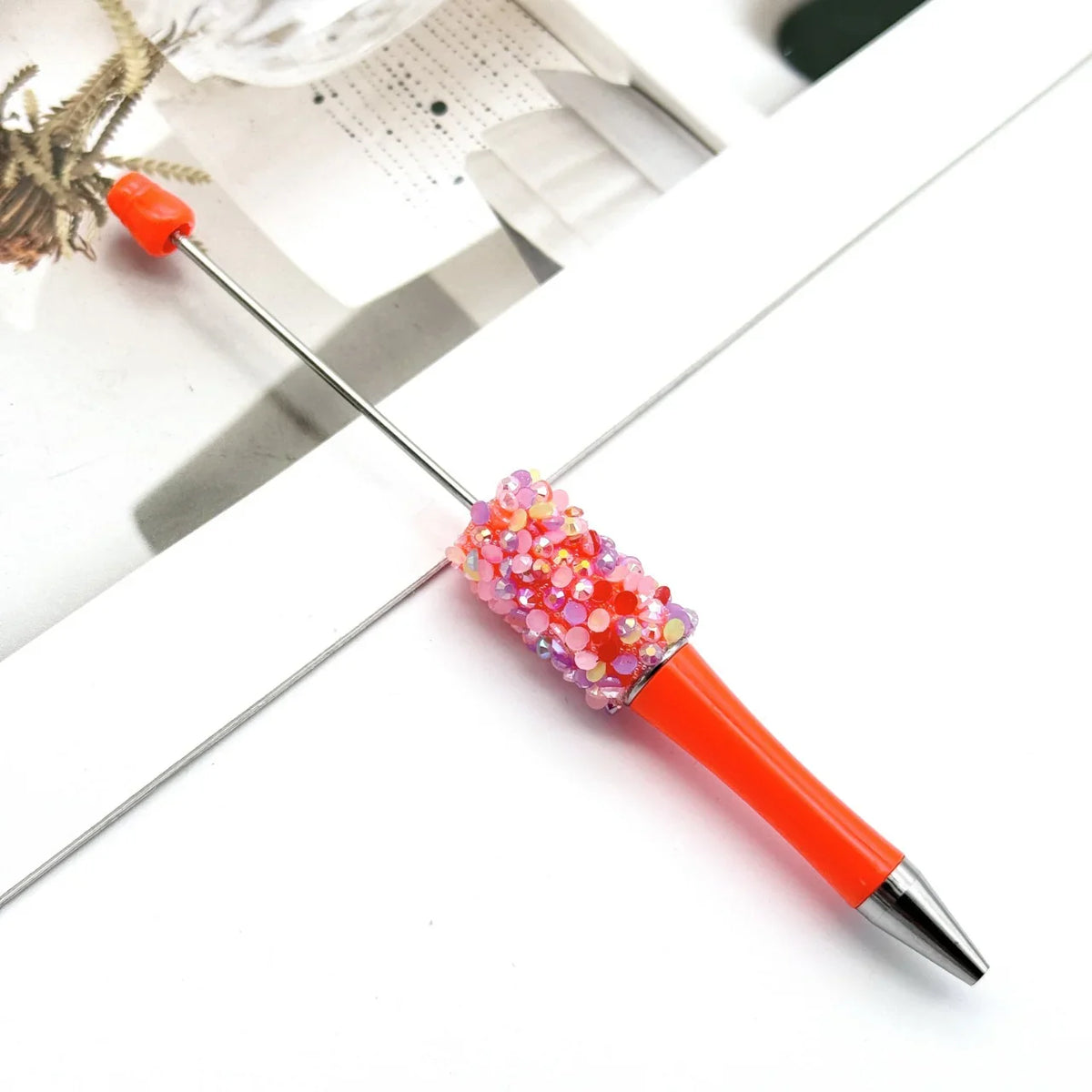 Sequin bead pen ins colorful resin ballpoint pen | DIY Beadable Pen Craft Gift Idea