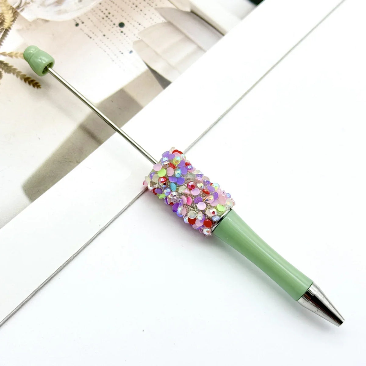Sequin bead pen ins colorful resin ballpoint pen | DIY Beadable Pen Craft Gift Idea