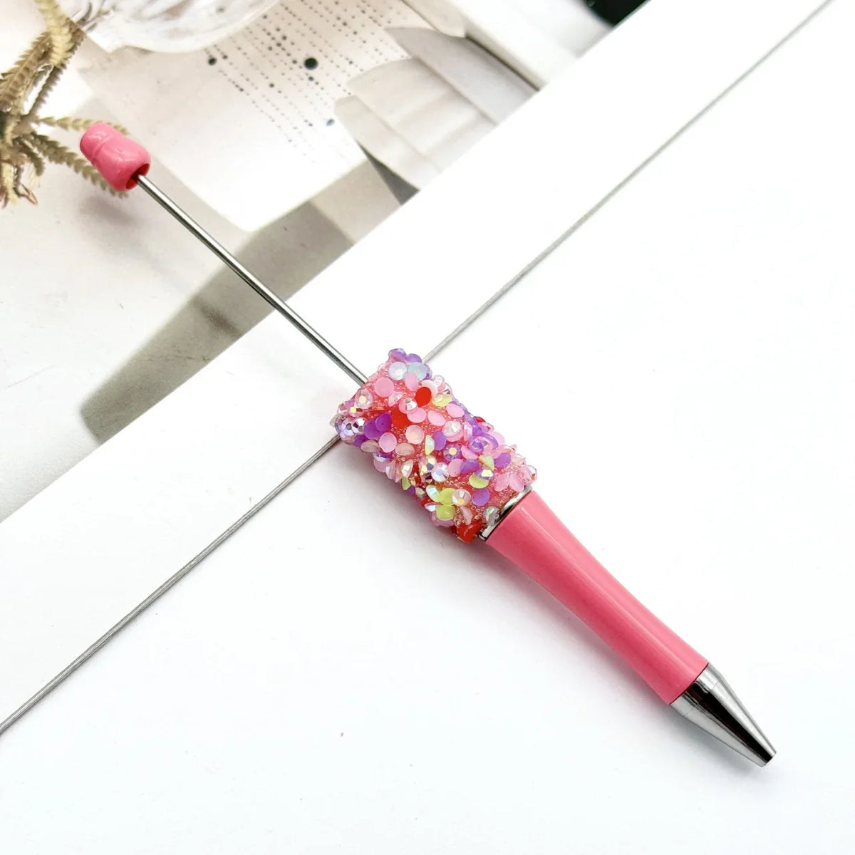Sequin bead pen ins colorful resin ballpoint pen | DIY Beadable Pen Craft Gift Idea